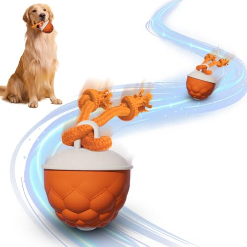 Pipihome Interaktives Hundespielzeug Ball, Hundespielzeug Intelligenz, Hundeball Elektrisch Automatisch Rollender mit LED-Lichtern & Simulierte Vogelstimmen für Kleine/Mittlere/Große Hunde