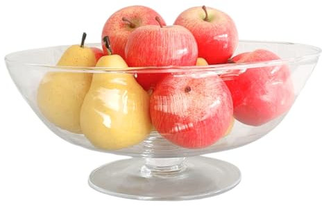 SOLAVIA Extra Large Decorative Fruit Trifle Bowl 35cm Wide, 15cm High Elegant Centerpiece for Seasonal Home Décor, Modern Table Centerpiece for Kitchen, Dining & Home Décor Ash