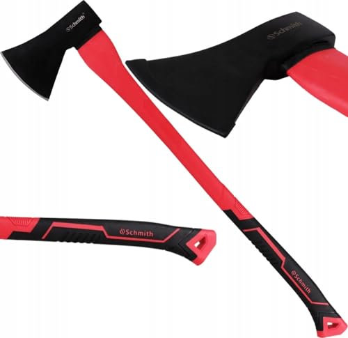 Schmith - Ascia con impugnatura in fibra di vetro 1,25 kg - Ideale per legna da ardere - Resistente - Ergonomico - Robusto - Forestale
