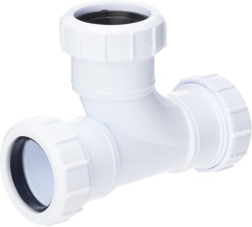 Waste Compression 40mm Tee Connector White