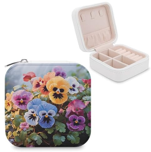 GHEPSDW Stiefmütterchen-Blumen-Schmuck-Organizer, Schmuck-Halter, Organizer, Schmuckschatullen