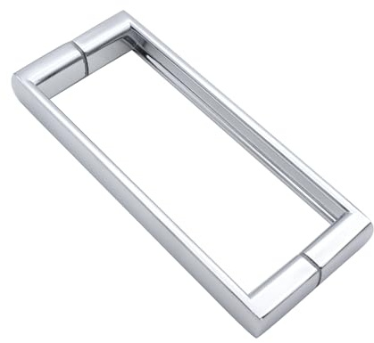 KEABATH 1 x massive Zinklegierung, quadratischer Glastürgriff, 143–145 mm Lochmitte, 156 mm lang, robuster Duschtürgriff, geeignet für Duschabtrennung, Duschraum, Duschkabine
