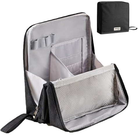 Bolsa de Maquillaje de pie con asa, Varios Compartimentos y Oxford | Bolsa de aseo portátil de pie para Viajes, Vacaciones, Salidas, Estuches de Aseo,