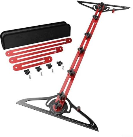 Accurate Stair Tread Template Jig with Rotatable Scribe and Secure Locking System