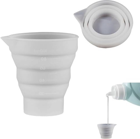 Dosing Ball for Liquid Detergent, Silicone Foldble Reusable Soap Measuring Cup, Laundry Liquid Dosing Measuring Cups Suitable for Liquid/Powder Detergent Fabric Conditioner
