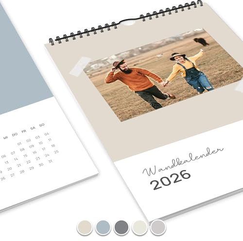 Calendrier de bricolage 2026 [À personnaliser] Calendrier photo 2026 à personnaliser soi-même Calendrier 2026, Calendrier A4 pour vos moments photo créatifs (couleurs pastel)