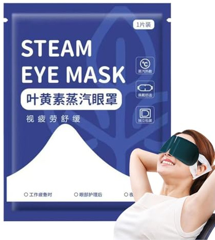 Almohadilla Térmica Ocular,Cubreojos Nocturno con Calor - Antifaz de Vapor Transpirable y Bloqueo Lumínico para Viajes Noche Spa Dormir