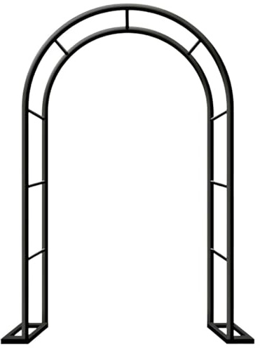Rosenbogen Pergola aus schwarzem Metall, 80 cm bis 350 cm breit, ideales Rankgitter für Kletterpflanzen, Hochzeit, Blumenbogen, Gartenlaube für Outdoor-Dekoration