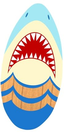 Qianly Skimboard Holz Surfbrett Sandboard Standboard mit Hochwertigem Holz Und Langlebiger Konstruktion für Kinder Erwachsene Freizeit Am Strand, Haigesicht