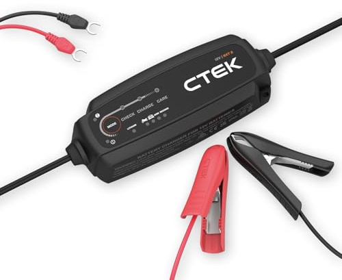 CTEK NXT 5 Smart Battery Charger 12V, Lead Acid and Lithium Compatible, Robust 5A Charger, Reconditioning Mode, AGM Optimisation, Temperature Compensation, Easy-to-Use Battery Maintainer