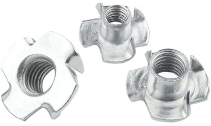 Dadi a T Dado a T a 4 punte, Dadi a T a quattro griffe in acciaio al carbonio zincato, misure multiple, argento, confezione da 5 o 10(5pcs,M10)