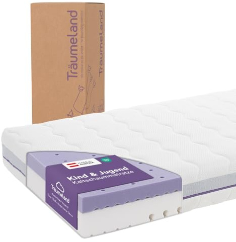 Träumeland Kindermatratze 90x200 - Nachteule | Zwei Härtegrade & Oeko-TEX- Zertifiziert - allergikerfreundlich Dank 60°C waschbarem Bezug - Made in Austria