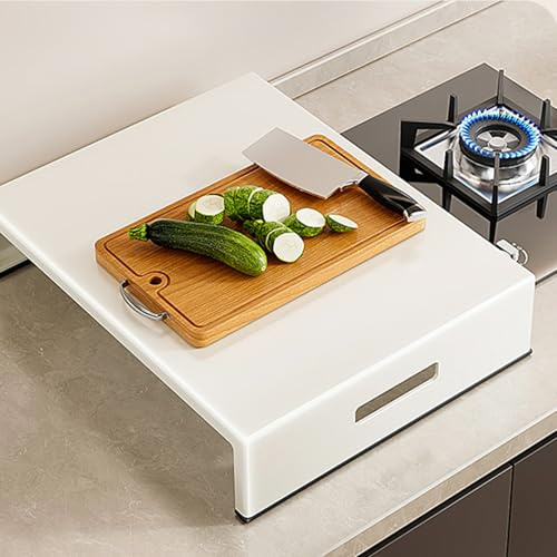 QSTGX Couvre Plaque de Cuisson Induction Couvercle pour Évier Comptoir Acier Inoxydable pour Comptoir, Évier, Camping-car Électrique(35x49x9.5 cm)