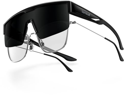 Lamicall Überzieh Sonnenbrille, UV400 Fahrradbrille für Brillenträger | [25g TR-90 Ultraleicht] Polarisierte Sonnenbrille über normale Brille für Herren & Damen, Überziehbrille für Fahrrad, Auto