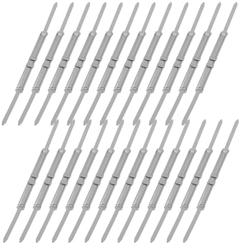 Generic 50pcs Metal Prong Paper Fasteners Heavy Duty Double Hole Binder Clips for Document Filing Office Use with Punch Holes Suitable for Loose Leaf Notebooks