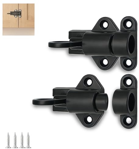Ztolbriy Loquet à Ressort Automatique - Lot de 2 en Métal, pour Trappe, Portail, Armoire, Porte de Jardin et Clôture d'Animal