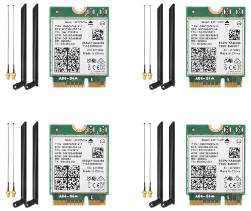Janasiba 4 schede WLAN AX211NGW WiFi 6E Tri-Band 2,4G/5G/6GHz WLAN Bluetooth 5.3 AX211 M.2 CNVio