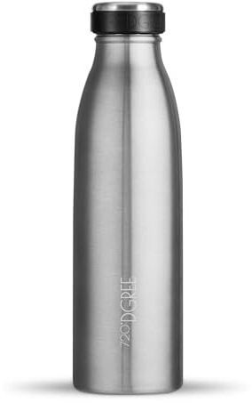 720°DGREE Botella Agua Acero Inoxidable “milkyBottle“ – 500ml - Sin BPA Free, Antigoteo y Prueba de Fugas - Frasco térmico, Cantimplora Aislada - Bebida con Gas, Deporte, Escuela, Gimnasio, Exteriore
