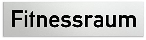 Türschilder24 Aluminium Türschild Fitnessraum 160 x 40 x 1,5mm (Oberfläche veredelt) • Selbstklebend