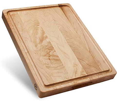 Sonder Los Angeles, Made in USA, Large Thick Maple Wood Cutting Board for Kitchen with Juice Groove, Sorting Compartment, Charcuterie Wooden Board 17x13x1.5 in (Gift Box Included)
