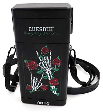 CUESOUL ANTIE Black Dart Case Hart, hält 6 Steel Tip Darts/Soft Tip Darts & Extra Dart Tips, Shafts & Flights, Durable Use