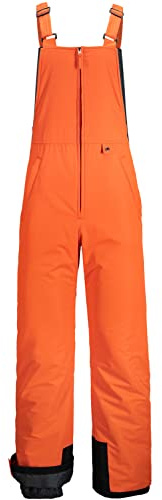 GEMYSE Herren Skihose wasserdicht gefüttert Schneehose mit verstellbaren Trägern Winddicht Overall für den Winter Snowboardhose für Outdoor Sport(Orange Schwarz,L)