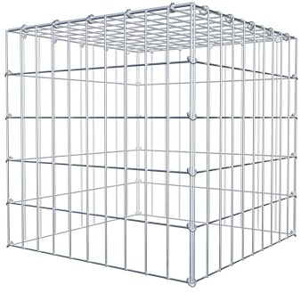 GABIONA Gabion de culture type 3 carré, maillage 5 x 10 cm, profondeur 50 cm, gabion 50 x 50 x 50 cm (L x H x P), anneau en C