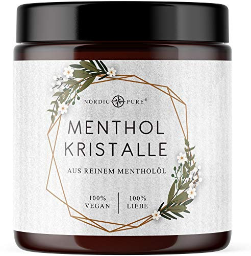 Mentholkristalle 100g von Nordic Pure | Premium Qualität für die Sauna | Kristalle aus Menthol für Saunaaufgüsse | 100% natürliche Inhaltsstoffe