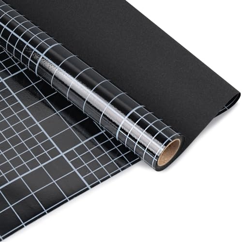 HIDBEA Blackout Window Film,100% Light Blocking Room Darkening Window Privacy Film,Frosted Glass Window Film Heat Control, Removable Window Cover Tint for Day Sleep (Black,17.5in x 6.5ft)