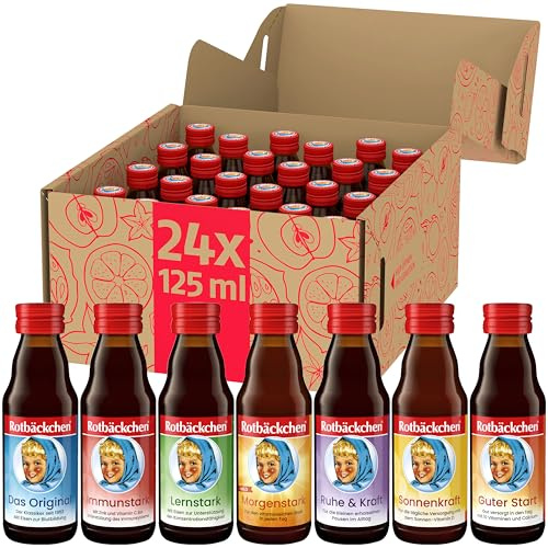 Rotbäckchen Probierpaket Mini, 7 verschiedene Sorten im 24er Pack (24 x 125 ml), Flasche