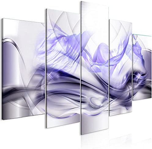 murando Acoustic Canvas Wall Art Abstract 225x112 cm / 89 x 45 picture with acoustic foam sound absorption print image Artwork 5 pcs room acoustics soundproofing 3D effect Silver a-A-10043-b-a