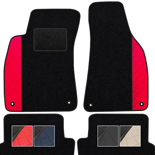 moto-MOLTICO Fußmatten Auto Velours Autoteppiche Schwarz Automatten Set 4-teilig - Auffälliges Design - passend für Audi A3 II 8P 2003-2011 (Rotes Muster)