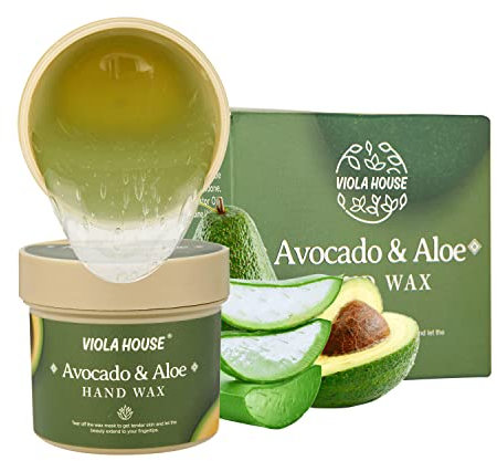 VIOLA HOUSE Handmaske, Hände Masken Feuchtigkeits, Hand Peeling Maske, Handpflege Brightening Hände, Skin Reparatur Renew Mask Für Cracked Hands, Trockene, Alternde Hände 150g(Avocado & Aloe)