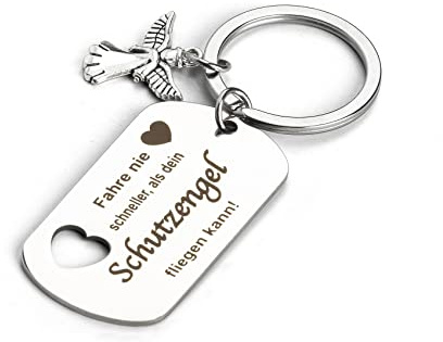 Schlüsselanhänger auto schutzengel führerschein bestanden geschenk fahr vorsichtig Schlüsselanhänger mit Gravur drive Safe engel glücksbringer auto motorrad geschenke für männer frauen beste freundin