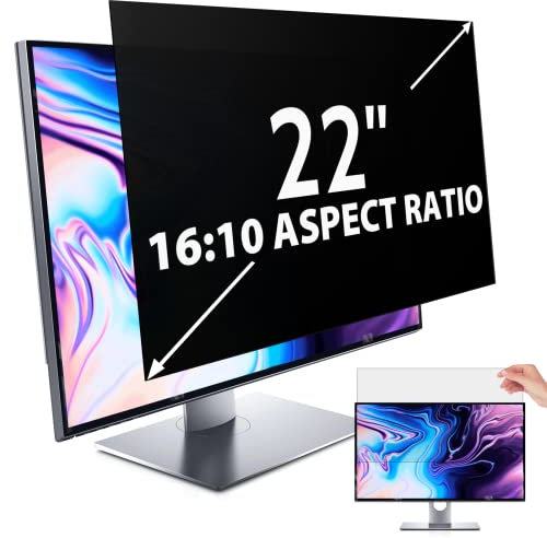 Privacy Screen for Computer Monitor 22 Inch 16:10 Aspect Ratio, Anti Blue Light Glare Removable 22 in Privacy Screen Filter Protective Film, Peslv HD 22 Inch Privacy Screen Protector for Monitor