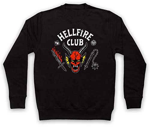 Stranger Hellfire Club Logo Hell Fire D&D vuxna tröja, Svart, XL