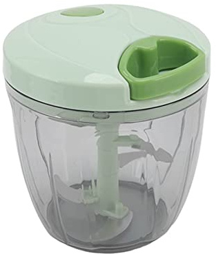 Hachoir à Viande Manuel, Hachoir à Légumes Portatif avec Boîte de Récipient de 900 Ml, Petit Hachoir à Ail Résistant à la Traction, Coupe-aliments Multifonction en Acier Inoxydable pour la Cuisine