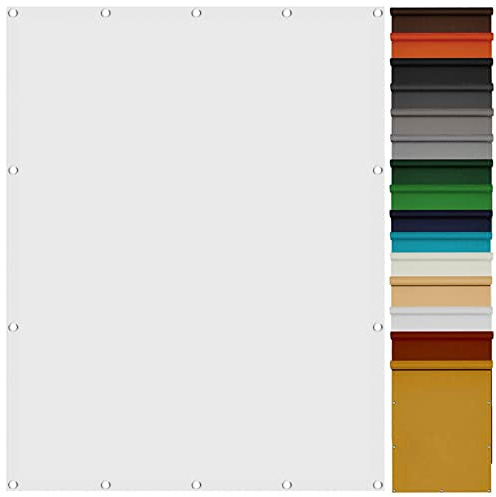 Voile d'ombrage Jardin étanche Rectangulaire 2 x 3 m Résistant aux UV Voile de Protection Solaire avec 4 Morceaux de Corde pour Terrasse Jardin Extérieur Balcon, Blanc