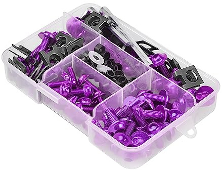 JNNJ Kit de Tornillos de Carenado Moto Fijaciones Universales Morado | Acabado Personalizado Para Detalles, Diseño Organizado Para Diferentes Necesidades, Accesorios De Motocicleta