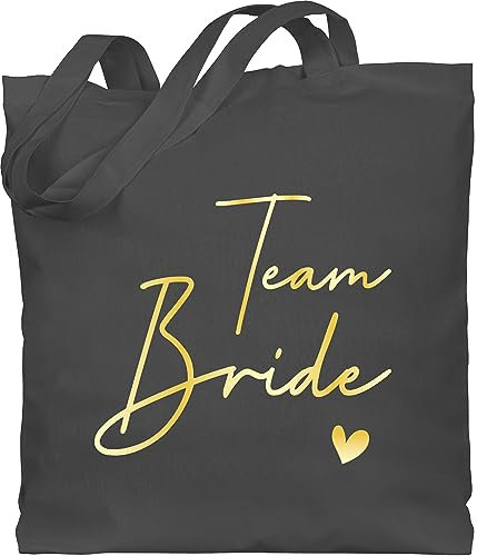 Shirtracer Baumwolltasche - JGA Junggesellenabschied Frauen - Team Bride Crew Braut - Unisize - Dunkelgrau - jungesellinnenabschied tasche stoffbeutel jungesellenabschied jutebeutel beutel