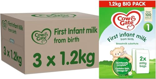 Cow & Gate 1 First Infant Baby Milk Powder Formula, from Birth, 4.16 kg (Pack of 3)