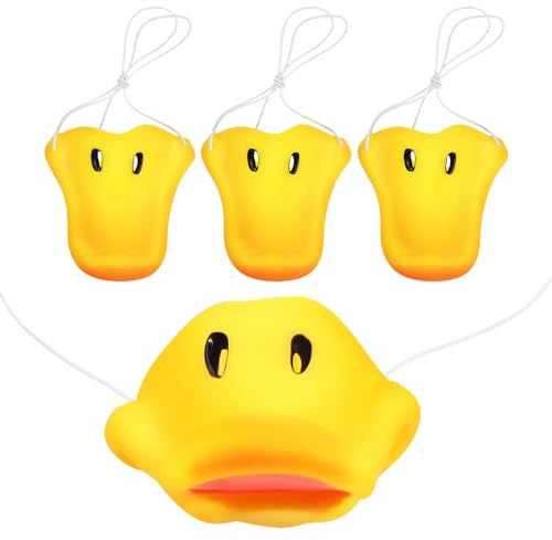 Gadpiparty Nariz de de pato, 4 unidades, máscaras divertidas para, nariz de pato, hocico, elegante, disfraz de pato, circo, carnaval, fiesta, cosplay