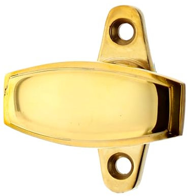 Ventano antiker Fenstergriff Messing poliert - Fensterolive gold Modell „Alfeld B“ | Jugendstil