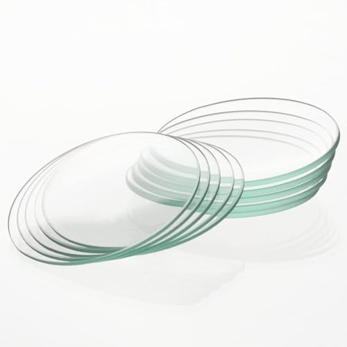 Labasics Uhrgläser, 10er-Pack 70 mm Oblate Rund Uhrglas-Becherabdeckungen für Labor- und Schulwissenschaften, geschliffener Rand Borosilikatglas-Becherdeckel Verdunstungsschalen-Abdeckung