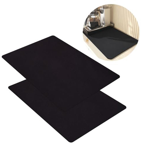 Alfombrilla Escurreplatos, 2 Piezas Alfombra Escurreplatos, 30 x 40cm, Absorbente para Escurrir Platos, Secado Platos, para Cocina Baño Salón y Fregaderos