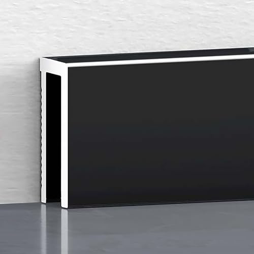 Fussleisten Länge 125CM*4 Stück Eloxiert Sockelleiste Aluminiumlegierung Fußbodenleisten Für Küche Kleiderschrank Badezimmer Garage(Schwarz)