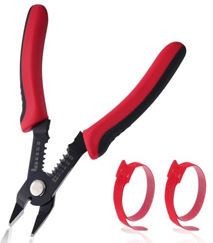 GOLD DEER 5 Inch Wire Cutters Flush Pliers with Supplementary Stripping Handy and Slim Diagonal Cutters 10-20 AWG Wire Stripper Tool Side Cutting Pliers for Electronics Jewelry Crafts