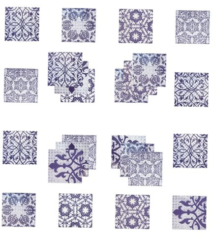 KITANDOVE 24stücke Teiliges Retro Blumenfliesen-aufkleber Selbstklebende Wanddekoration Für Badezimmer Und Küche Einfache Anwendung Für Wohndesign