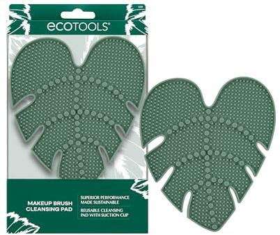 EcoTools Makeup Brush Cleansing Pad, Cleaner Mat For Deep Cleaning Tools, Use With Makeup Brush Shampoo, 100% Silicone, Easy To Clean, Features Suction Cup For Easy Usage, Cruelty-Free, 1 Count