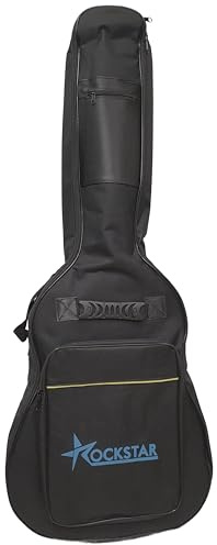 Rockstar - Funda Guitarra 3/4 Impermeable y Acolchada 5mm Guitarra Clásica Española Flamenco GC01-6155 Mochila Doble Correa Reforzada Bolsillos
